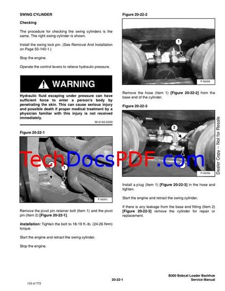 Bobcat B300 B-Series Backhoe Loader Service Manual (6903702)