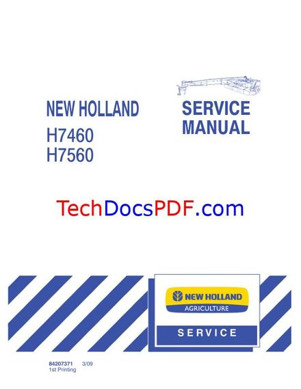 NEW HOLLAND H7460 H7560 DISCBINE SERVICE MANUAL (PN 84207371)