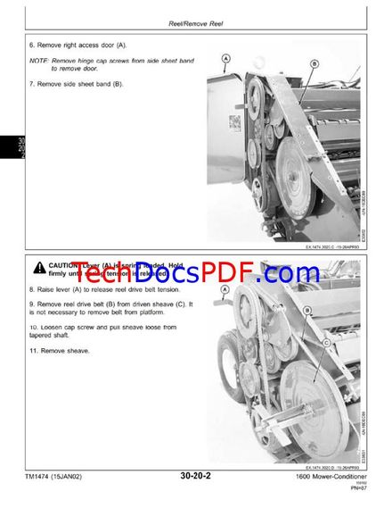 John Deere 1600 Mower-Conditioner Technical Manual (TM1474)