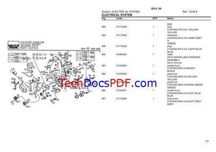 Deutz Fahr DX 6.50 Tractor Parts Manual
