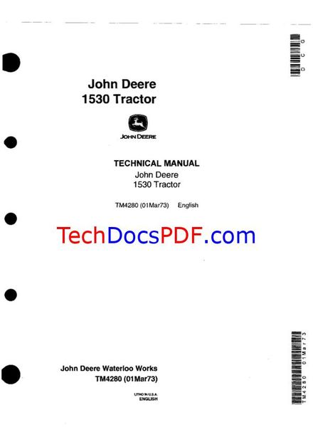 John Deere 1530 Tractor Technical Manual (TM4280)