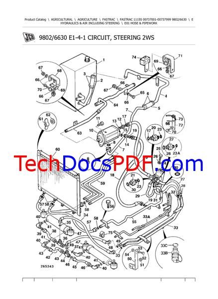 JCB FASTRAC 1115S Parts Catalog SN 00737001-00737999 (9802/6630)