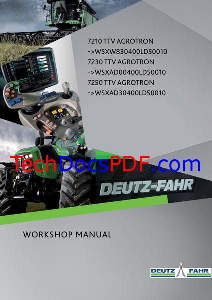 Deutz Fahr TTV Agrotron 7210 7230 7250 Service Manual