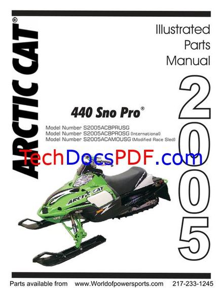 2005 Arctic Cat 440 Sno Pro Snowmobile Parts Catalog