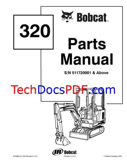 Bobcat 320 Excavator Parts Catalog (6722863)