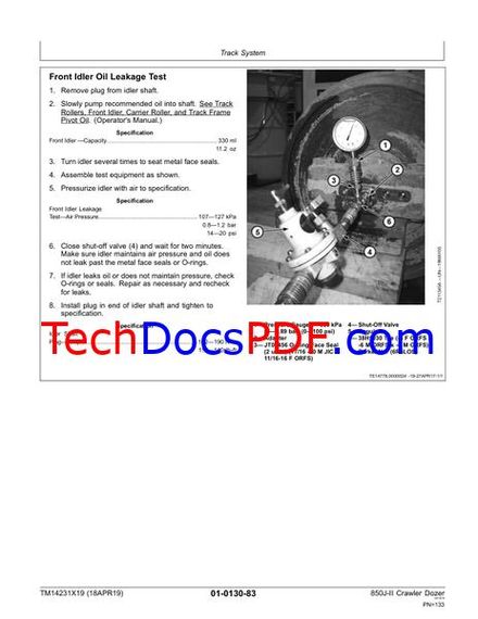 John Deere 850J-II Crawler Dozer Repair Technical Manual (TM14231X19)