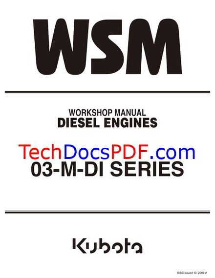 Kubota 03-M-DI SERIES Service Manual (9Y011-02153)