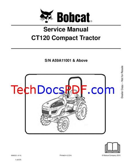 Bobcat CT120 Compact Tractor Service Manual (6986523)