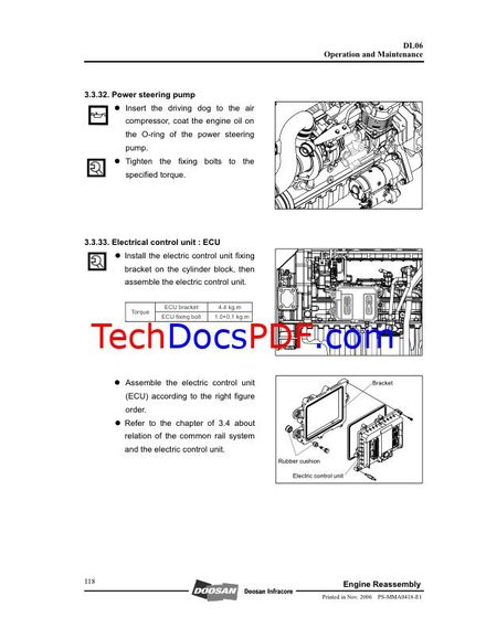 Daewoo Doosan DL06 Diesel Engine 2006 Operation and Maintenance (PN 65.99897-8121)