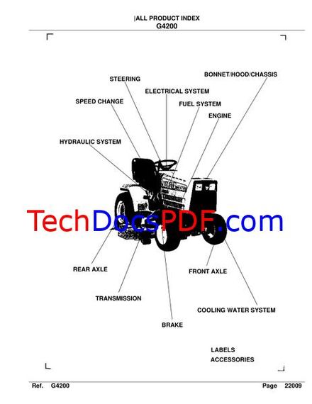 Kubota G4200 Tractor Parts Manual