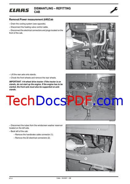 Claas Celtis 426 436 446 Tractor Diagnostic &amp; Repair Technical Manual (00 11 354 320)