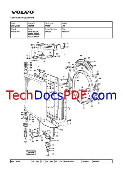 Volvo BM L90 Wheel Loader Parts Manual
