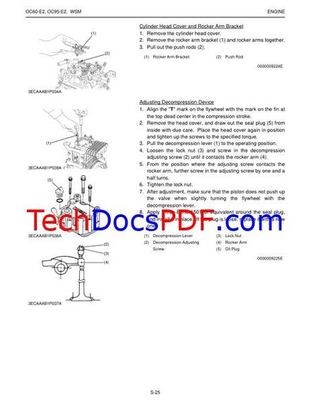 Kubota OC60-E2 OC95-E2 Diesel Engine Manual – Repair and Service Info