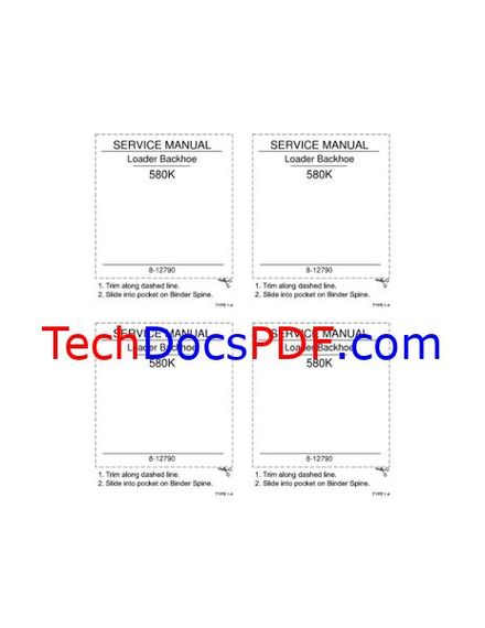 CASE 580K Loader Backhoe Service Manual