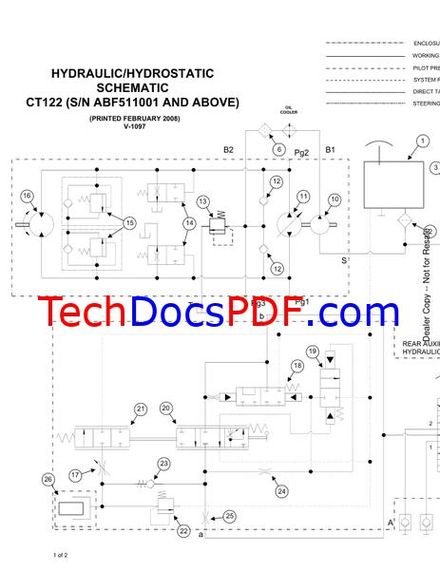 Bobcat CT122 Compact Tractor Wiring and Hydraulic / Hydrostatic Schematic