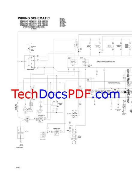Bobcat CT225, CT230, CT235 Compact Tractor Wiring and Hydraulic / Hydrostatic Schematic