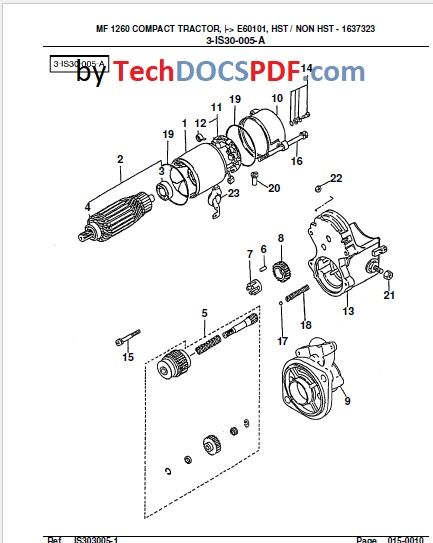 Massey Ferguson 1260 Compact Tractor Illustrated Parts Catalog