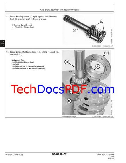 John Deere 750J, 850J Crawler Dozer Repair Technical Manual (TM2261)