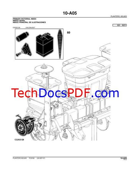 John Deere 803 and 805 Planters Parts Manual (PC9190)