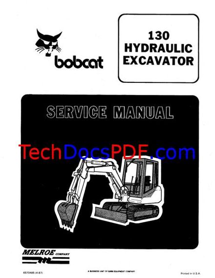 Bobcat 130 Hydraulic Excavator Service Manual (6570485)