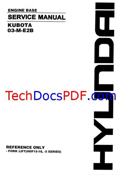 KUBOTA 03-M-E2B Series Hyundai Engine Base Service Manual