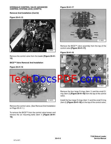 Bobcat T190 TURBO, T190 TURBO HIGH FLOW Service Manual Early G Series BICS (6901117)