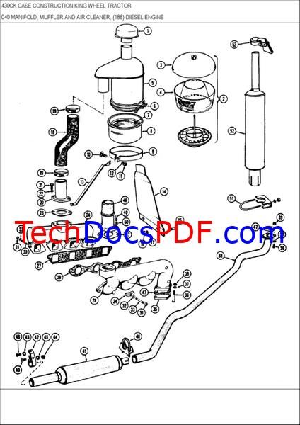 CASE 430CK Wheel Tractor Parts Manual (B923)
