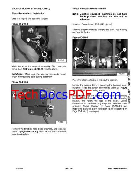 Bobcat T140 Loader Service Manual - Joystick Calibration &amp; Hydrostatic Drive (6987041enUS)