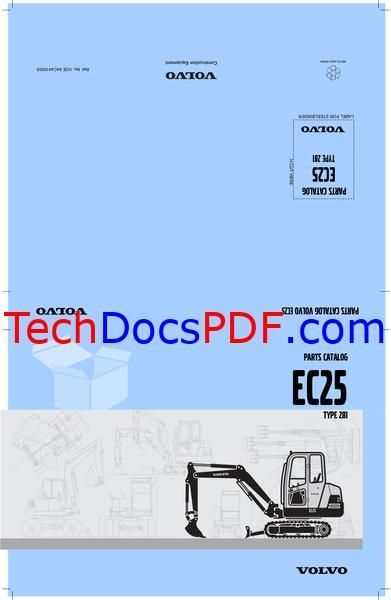 Volvo EC25 Compact Excavator Parts Manual
