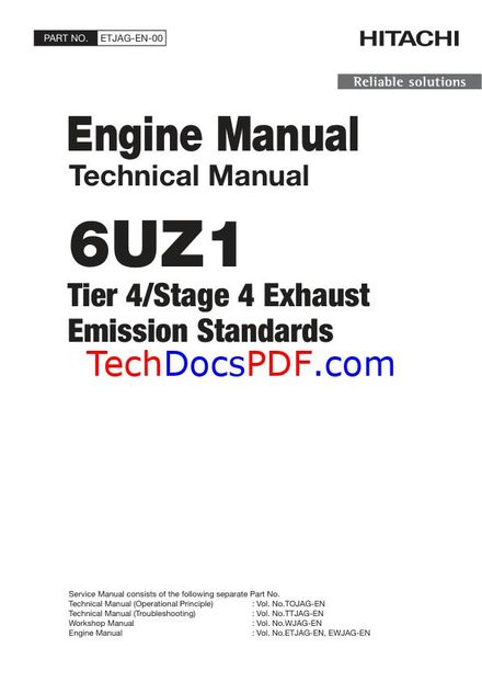 Hitachi 6UZ1 Tier 4 Diesel Engine Service Manual