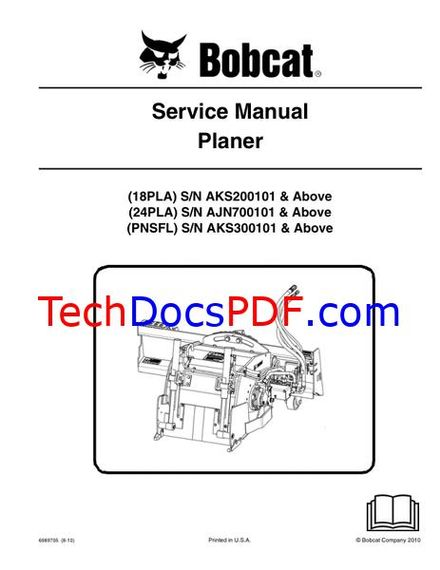 Bobcat Planer Service Manual (6989705)
