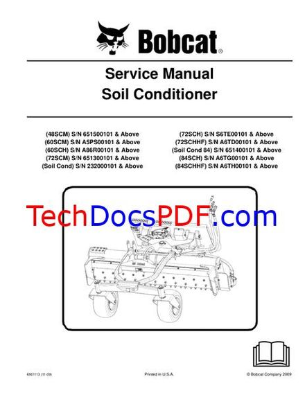 Bobcat Soil Conditioner Service Manual (6901113)
