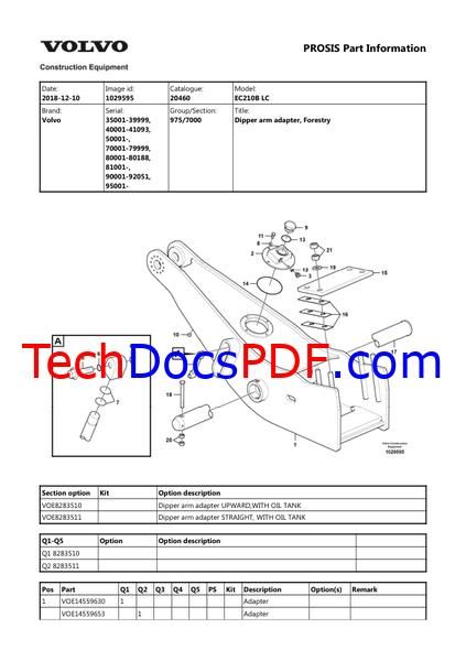 VOLVO EC210B LC Excavator Parts Catalog