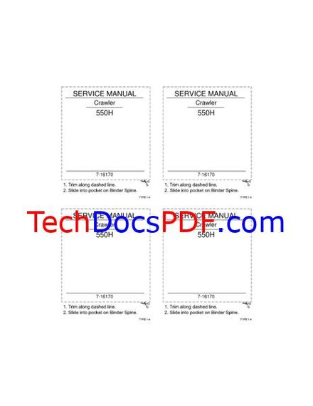 CASE 550H Crawler Service Manual (7-16170)