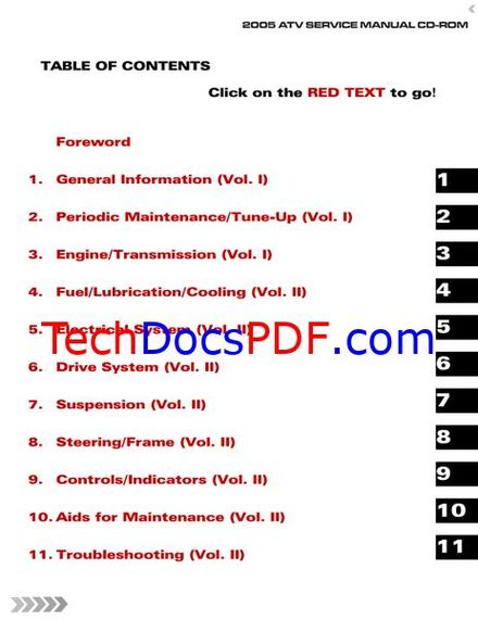 2005 Arctic Cat ATV (250, 300, 400 AT, 400 MT, 500 MT, 500 AT, 650 H1, 650 V-Twin) Service Manual