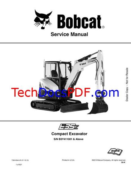 Bobcat E35z Compact Excavator Service Manual (7362448enUS)
