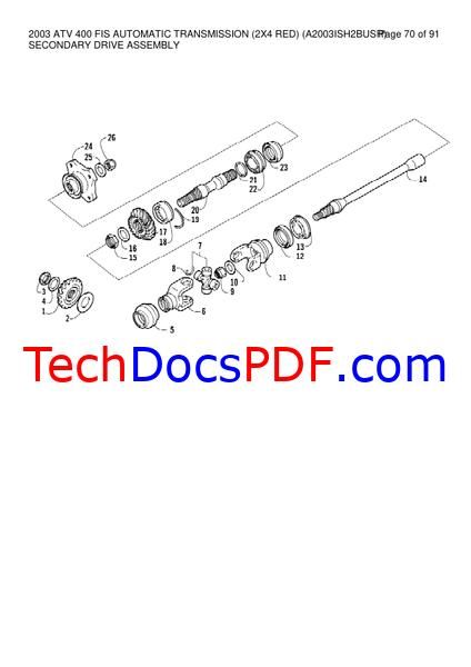 2003 Arctic Cat ATV 400 FIS AUTOMATIC TRANSMISSION PARTS CATALOG