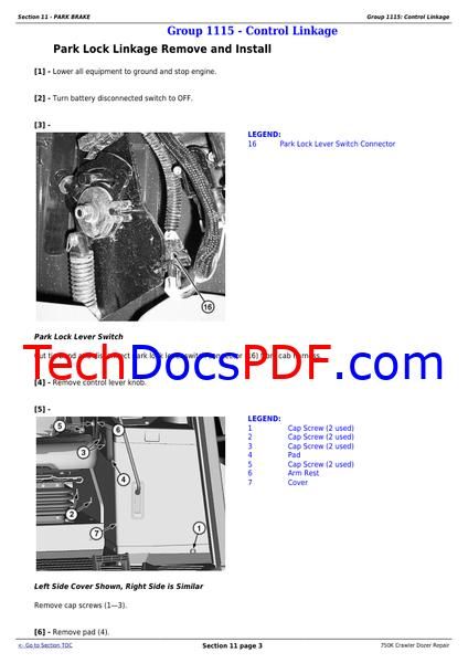 John Deere 750K Crawler Dozer Repair Technical Manual (TM12269)