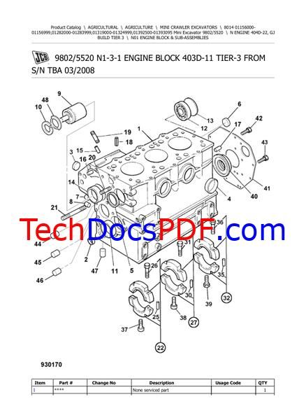 JCB 8014 Mini Crawler Excavator Parts Catalog (9802/5520) - Complete Guide