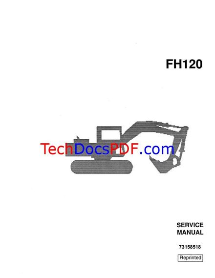 FIAT-HITACHI FH120 HYDRAULIC EXCAVATOR SERVICE MANUAL (PN 73158518)