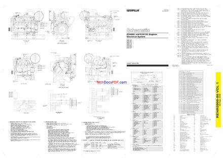 CAT G3408C &amp; G3412C ENGINE ELECTRICAL SYSTEM DIAGRAM (PN RENR5900-00 Vol. 1 &amp; 2)