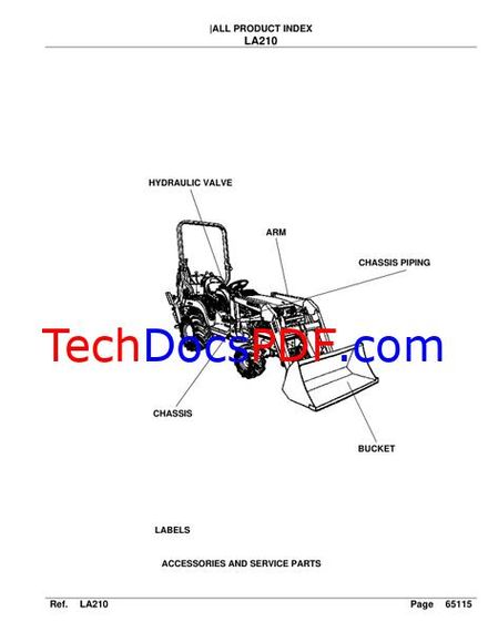 Kubota LA210 Front Loader Parts Manual
