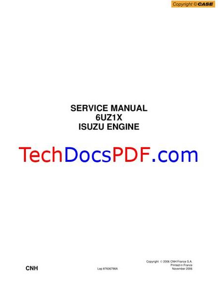 Isuzu 6UZ1X Engine Service Manual (87606798A)