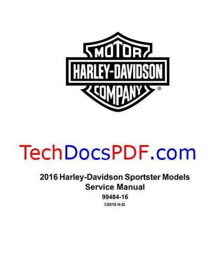 2016 Harley-Davidson Sportster Models Service Manual
