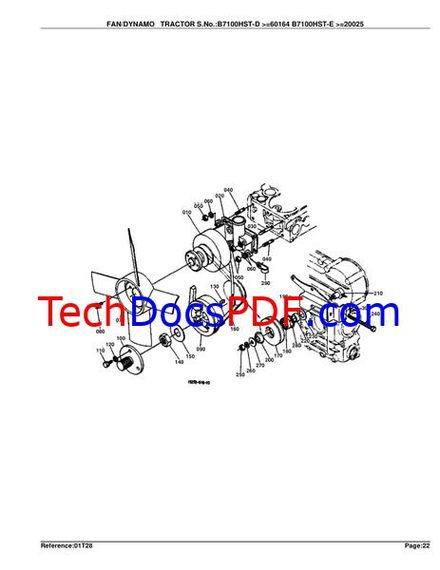 Kubota B7100HST Tractor Parts Manual