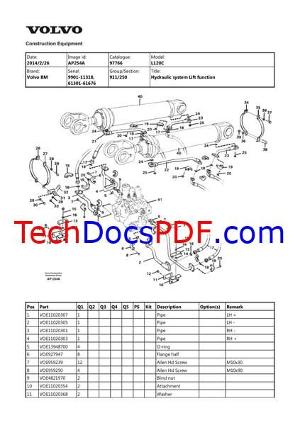 Volvo BM L120C Wheel Loader Parts Manual