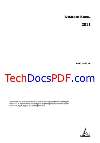 Deutz 2011 Engine Service Manual, Parts Catalog &amp; Operation Manual PDF