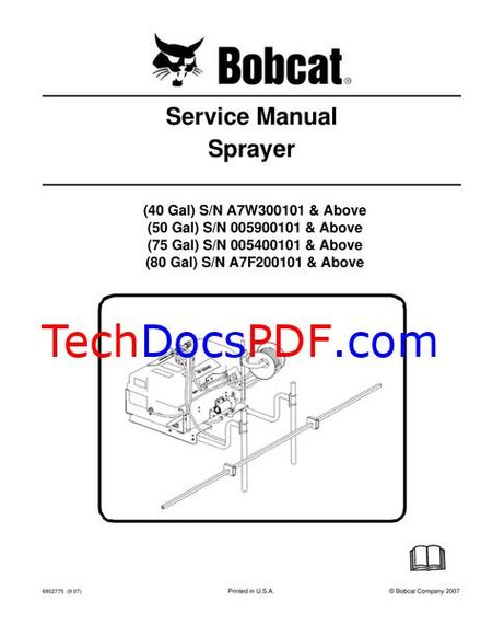 Bobcat Sprayer Service Manual 6902775 (9-07)