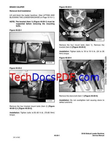 Bobcat B100 Backhoe Loader Service Manual (6901844)