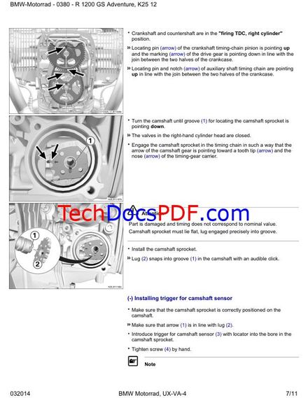BMW R1200GS ADVENTURE 2008 (K25 12) SERVICE MANUAL